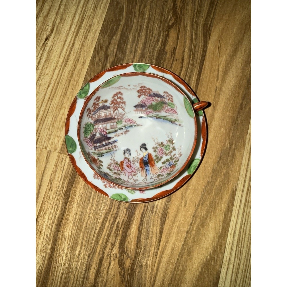 VTG Japanese Geisha Ware Tea Cup And Saucer
